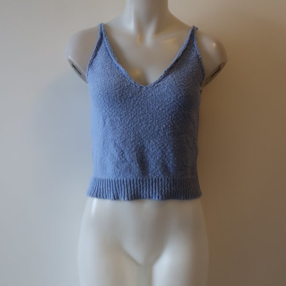 Zara Blue Knit Tank Top - Picture 1 of 6